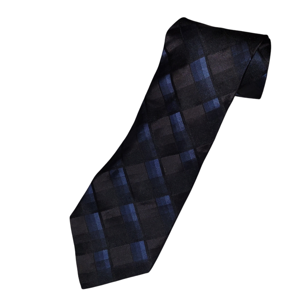 Milano Black and Blue Checkered Tie